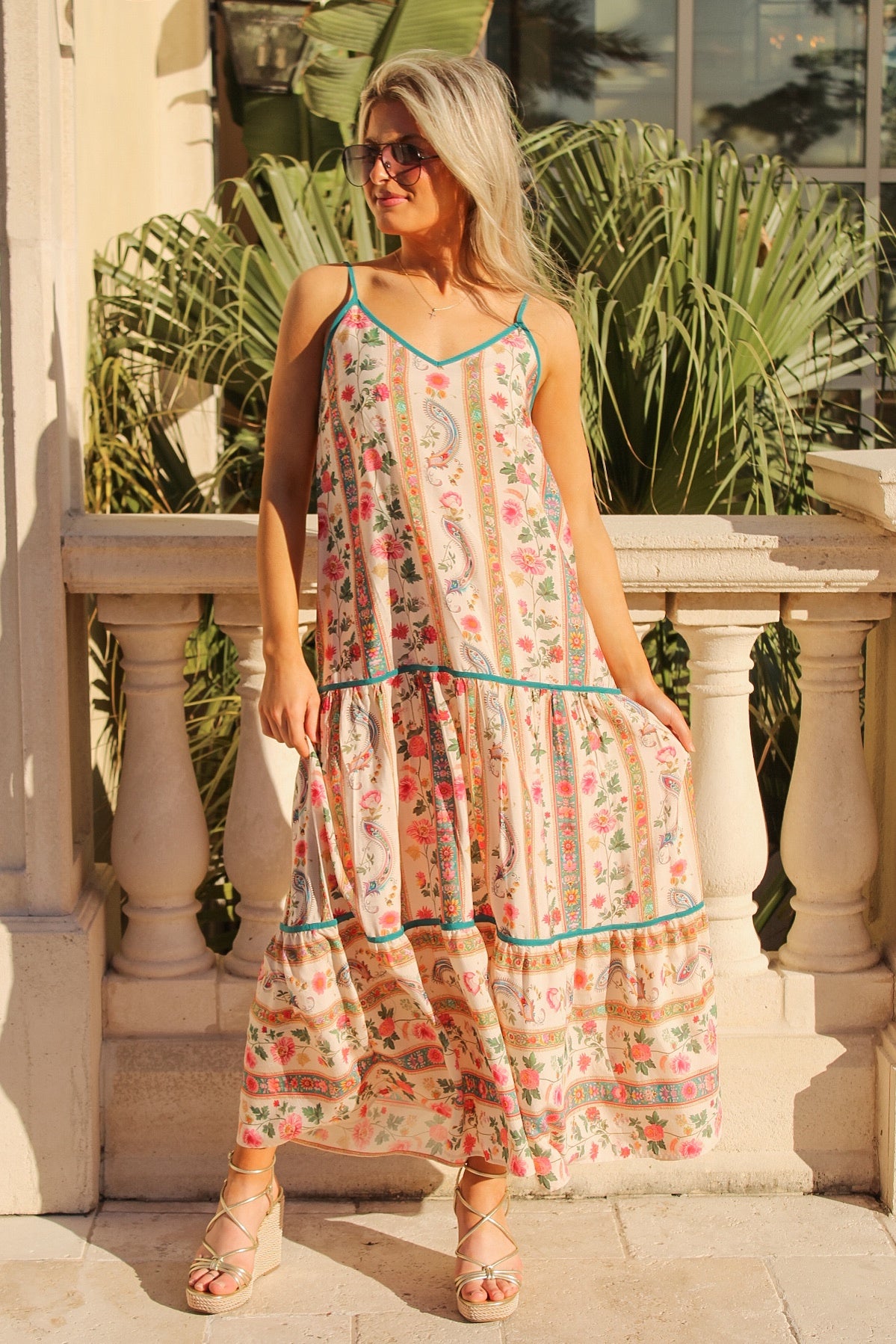 Secret Garden Tiered Maxi Dress - Multi