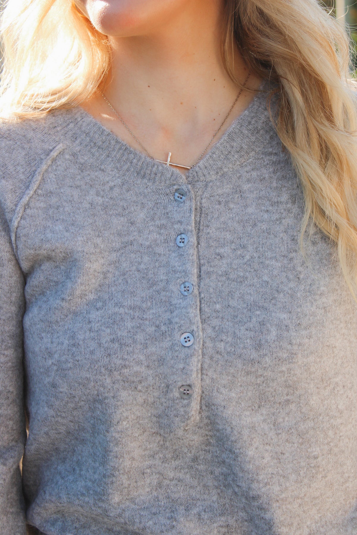 Z Supply: Westmont Henley Sweater - Heather Gray