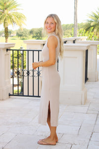 Sadie & Sage: Teacake Midi Dress - Heather Taupe