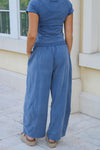 Feeling Free Mineral Washed Wide Leg Pants - Denim