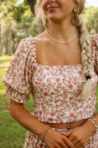 Z Supply: Moira Floral Top - Sandshell