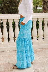 Coastal Current Wide Leg Pants - Turquoise