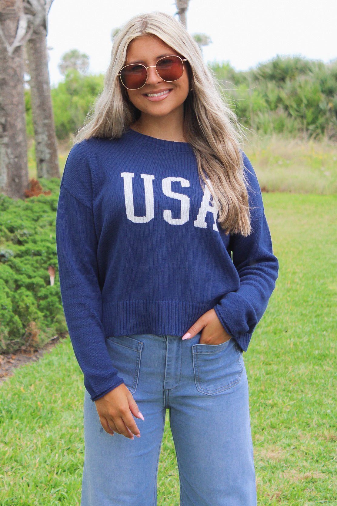 Z Supply: Sienna USA Sweater - Yacht Blue – Makk Fashions