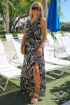 Maui Beaches V-Neck Maxi Dress - Black