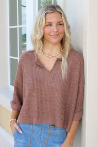 Cozy Dreams Cropped Sweater - Coco