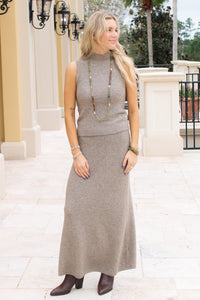 Sage The Label: Brianna Maxi Skirt - Taupe