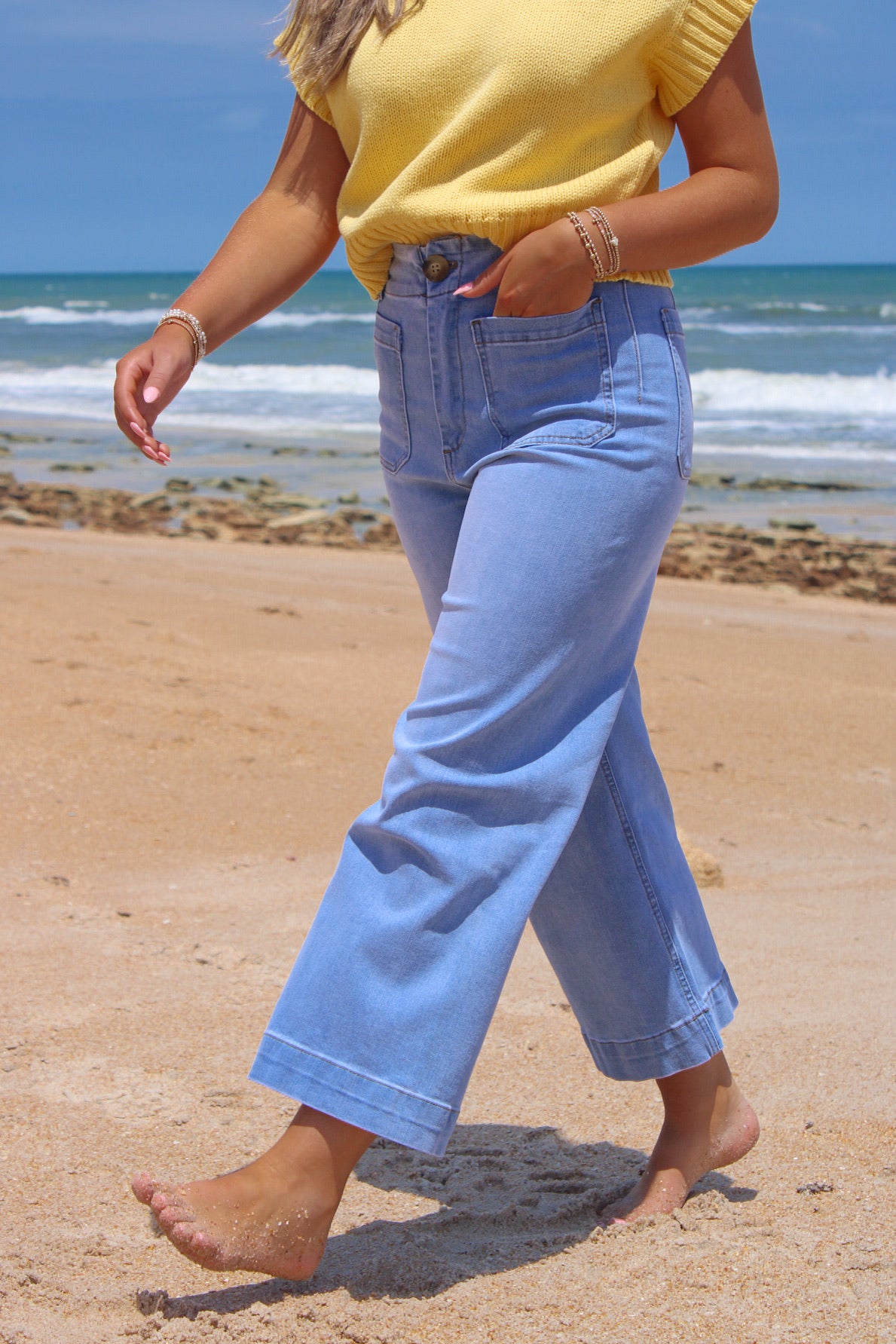 Around Town Straight Leg Denim Pants - Lt. Denim