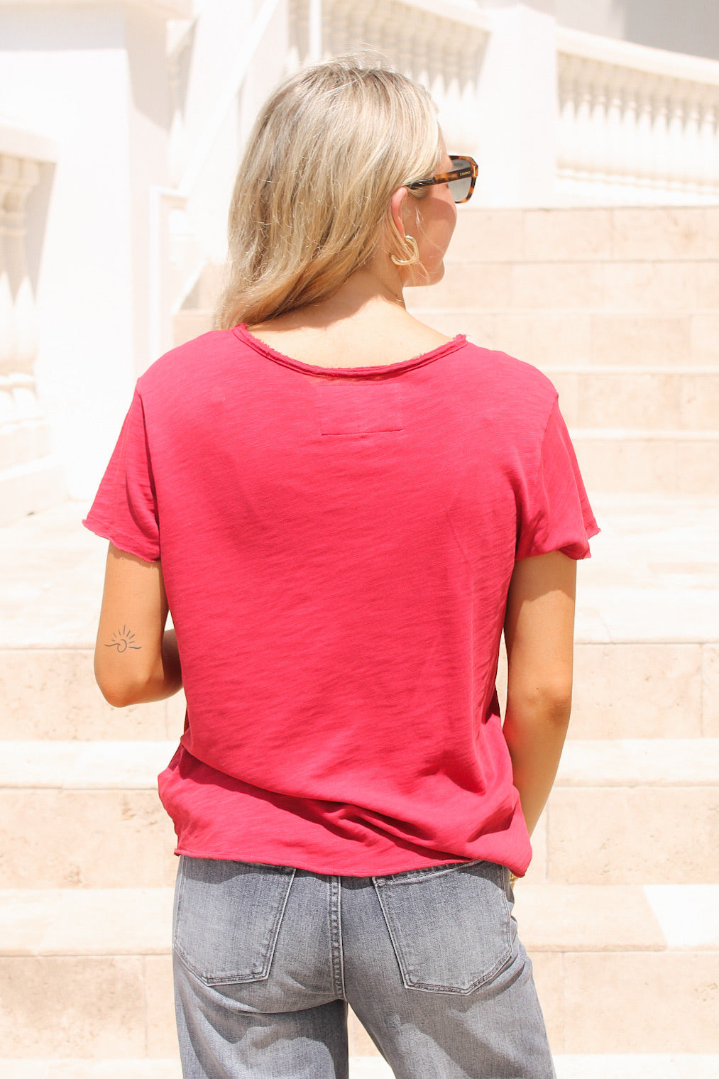 Dear John: Vanya Slub Tee - Garnet