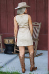 Into The Night Suede Mini Dress - Taupe