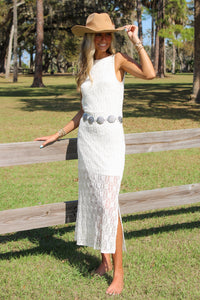 Sadie & Sage Letters Midi Dress - Cream