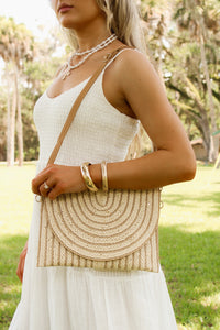 Seaside Stroll Braided Envelope Clutch - Ivory