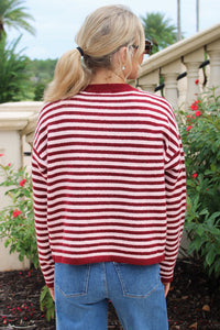 The Right Direction Striped Cardigan - Pink