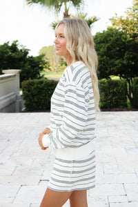 Z Supply: Stand Out Striped Sweatshirt - Cloud