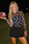 Gameday Tailgating Football Mesh Top - Black