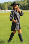 Moving Forward Button Down Denim Dress - Washed Black