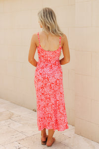 Z Supply: Charisma Ona Floral Midi Dress - Lychee