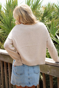 Z Supply: Beach Embroidered Sweater - Natural Heather