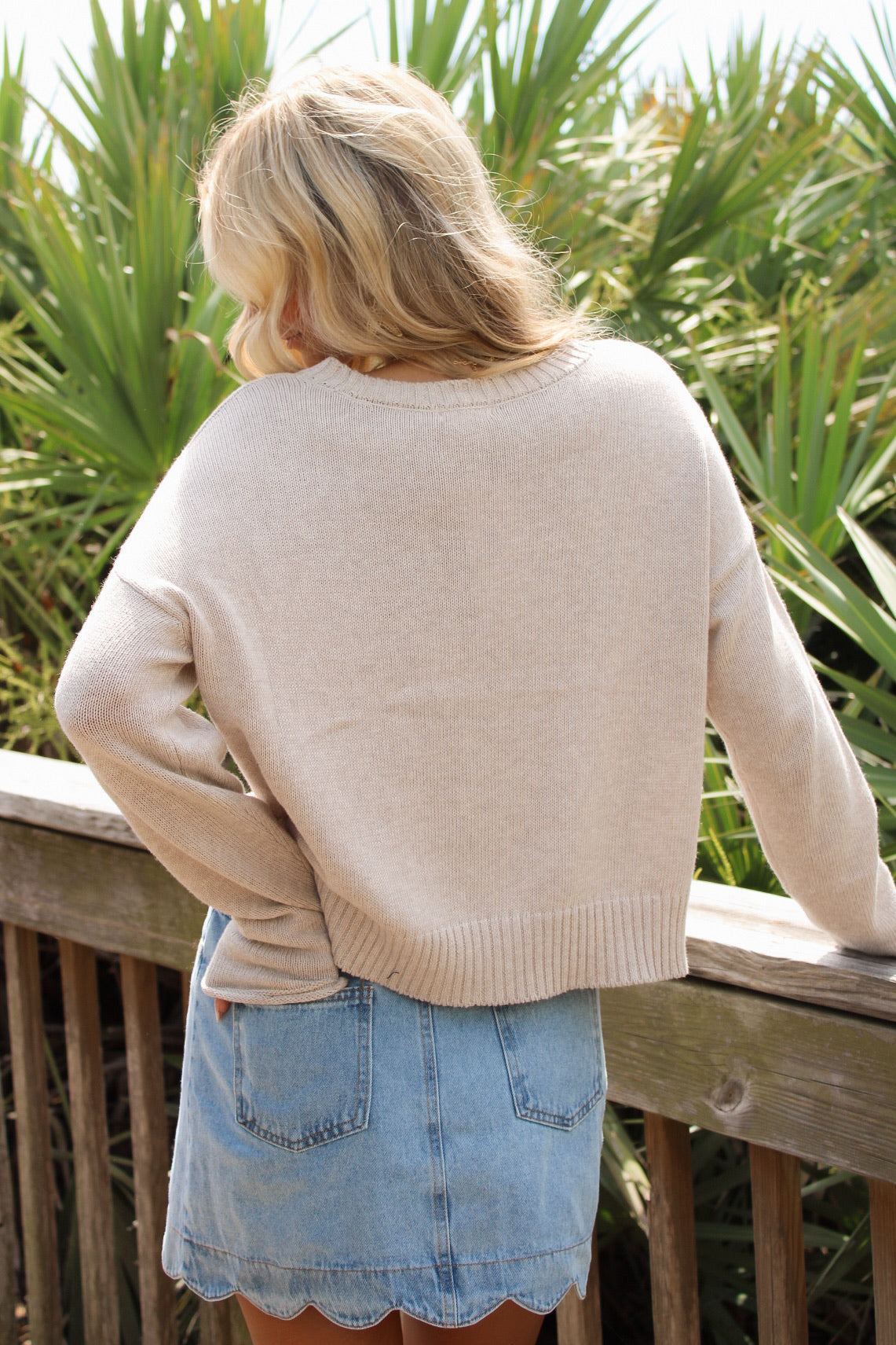 Z Supply: Beach Embroidered Sweater - Natural Heather