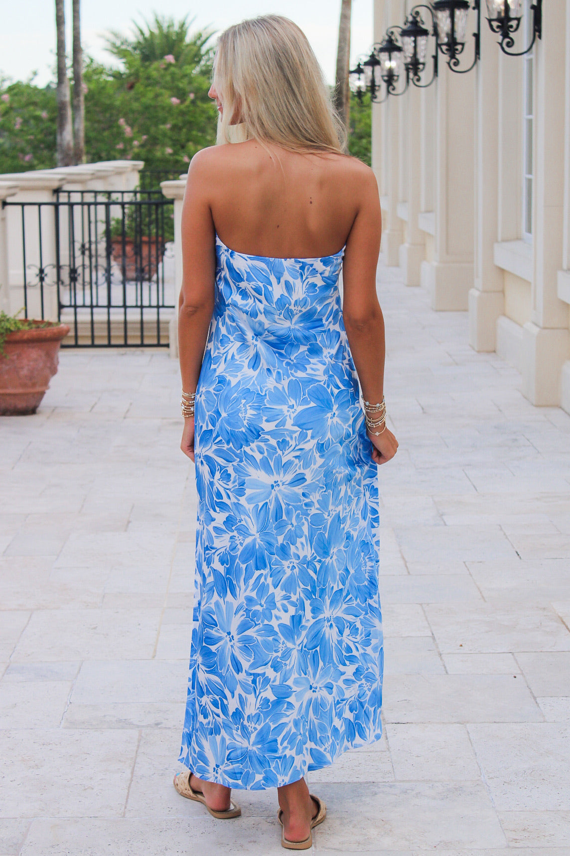 Enchanted Evenings Strapless Maxi Dress - Blue