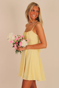 My Summer Love Tie Back Skater Dress - Yellow