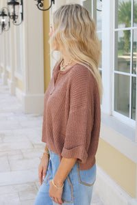 Cozy Dreams Cropped Sweater - Coco