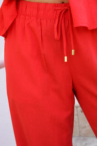 Sunkissed Escape Wide Leg Pants - Red