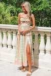 Desert Days Printed Maxi Dress - Green/Brown