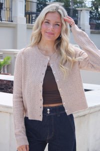 Z Supply: Medina Pointelle Cardigan - Macaroon