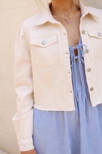 Clear Eyes Denim Jacket - Cream