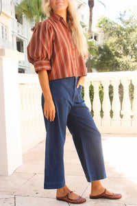 Weekend Vibes Patch Pocket Pants - Dk Denim