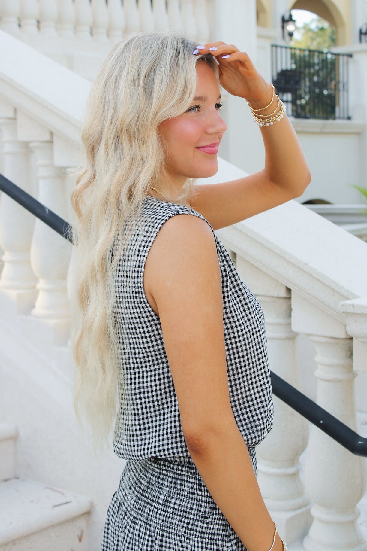 Z Supply:  Merit Gingham Top - Black