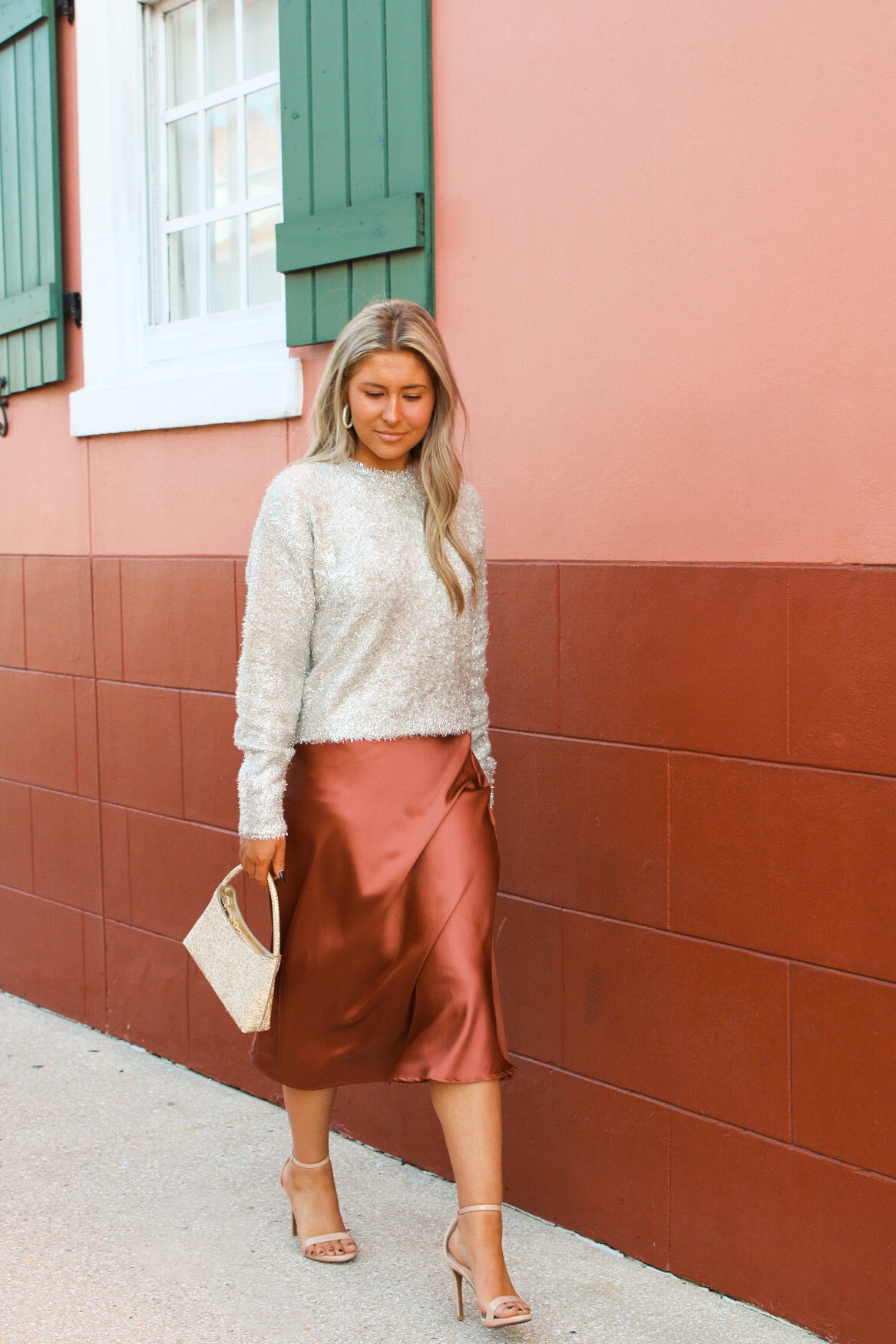 Evening Poise Satin Mini Skirt - Copper