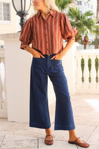 Weekend Vibes Patch Pocket Pants - Dk Denim
