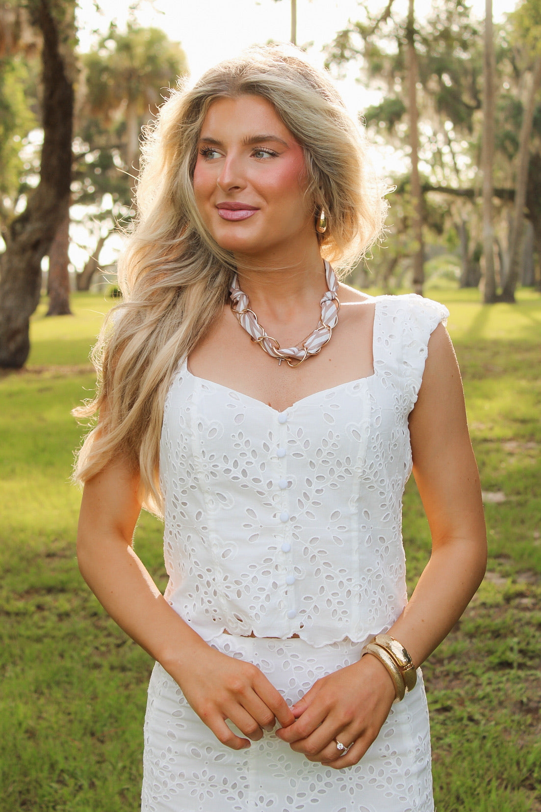 Z Supply:  Emrie Eyelet Top - White