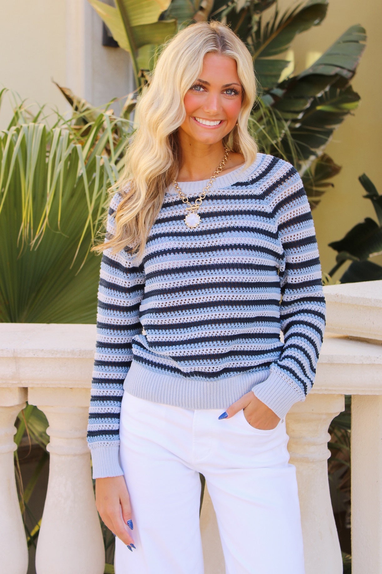 Juliet Striped Sweater - Blue Multi