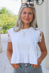 Together Forever Lace Ruffle Top - Off White
