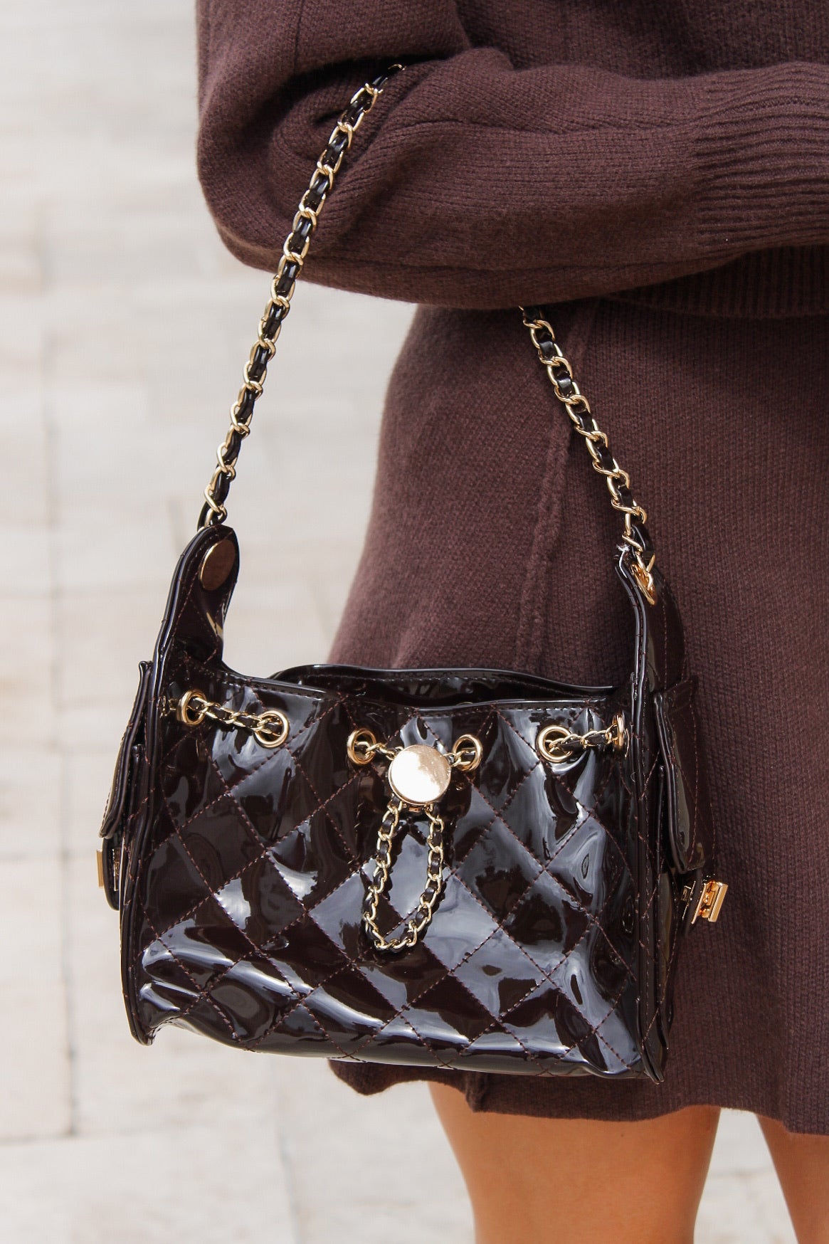The Luxe Edit Shoulder Bag - Chocolate Brown