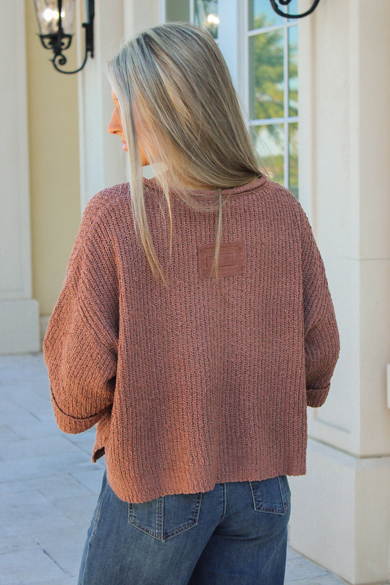 Cozy Dreams Cropped Sweater - Coco