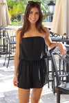 Beach Days Strapless Romper - Black