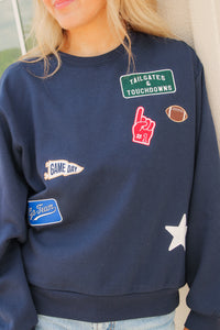 Z Supply: Boyfriend Patch Sweatshirt - Eclipse