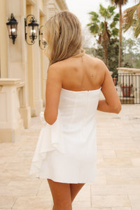 Pure Elegance Tube Top Mini Dress - White