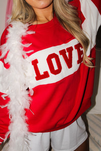 Z Supply: Oversized Love Sweatshirt - Kiss Me Red