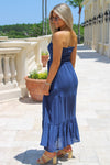 Sunset Breeze Smocked Maxi Dress - Navy