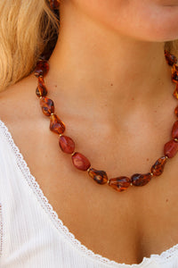 Cami Beaded Necklace - Tortoise