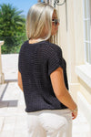 Nightly Walks Batwing Knitted Sweater - Black