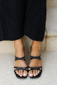 Sonja Double Strap Bow Heel - Black
