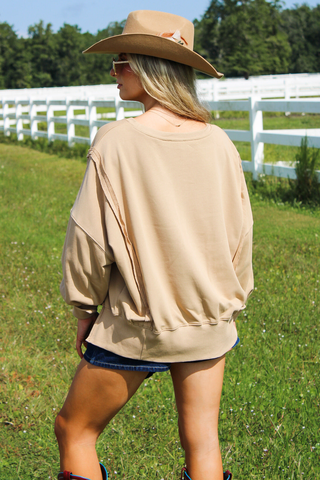 Cowgirl Dreams Graphic Boot Sweatshirt - Coco