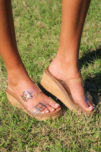 Kylee Double Strap Wedge - Clear