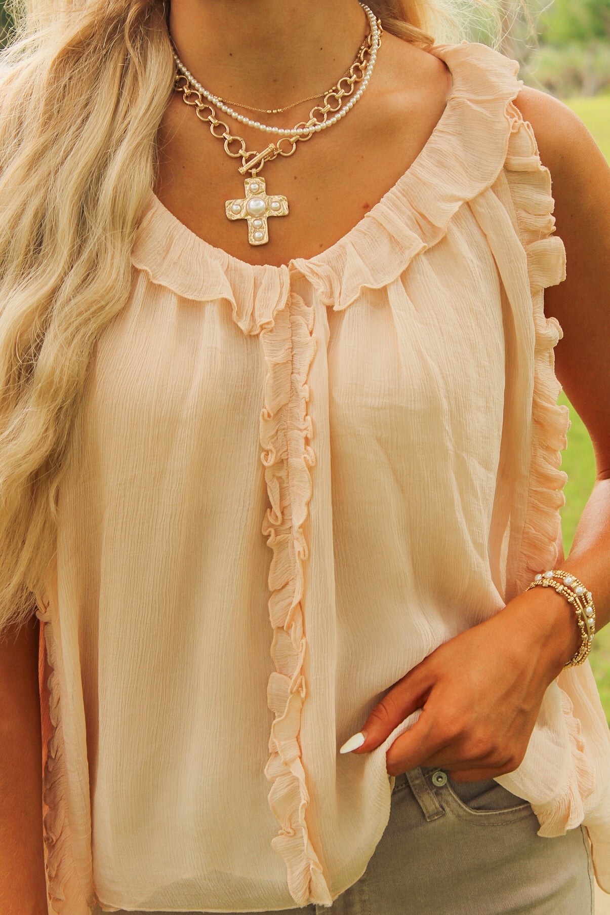 Dear John: Renata Top - Pale Peach
