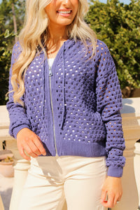 Ava Hoodie Cardigan - Navy